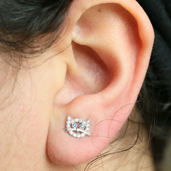 925 Sterling Silver with Cubic Zirconia Stones Cat - Picture 3 of 7